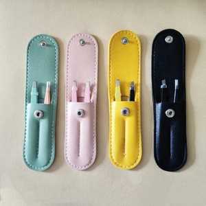 Pince à sourcils professionnelle à pointe inclinée de haute précision Ciseaux à ressort Pince à épiler à volume de cils en acier inoxydable Sourcils 2 pièces - Product Image 6