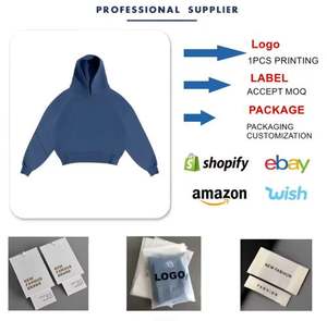 Logo personnalisé marque de vêtements 500gsm sweat à capuche en polaire pour hommes en coton lourd épaule tombante surdimensionné Boxy Fit sweats à capuche courts - Product Image 4