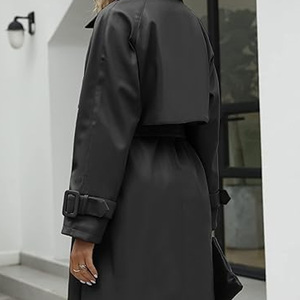 Abrigo Largo de Cuero para Mujer, el Más Vendido, Transpirable, para Invierno, Informal, Diseño Personalizado - Product Image 2