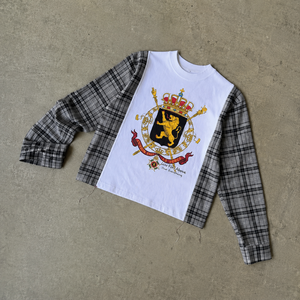 Pull-over décontracté pour homme à col rond et manches longues, en coton jersey de haute qualité, personnalisé, style Y2K, surdimensionné, à carreaux, avec motif imprimé par décharge - Product Image 6
