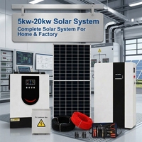 Sistem Surya Hibrida 20KW Paket Lengkap Baterai Surya LiFePO4 51.2V 60KWH Per Hari Penggunaan Rumah Tangga MPPT BIPV Pemasangan Tianon T-001