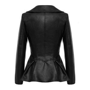 Chaqueta Irregular de lona de cuero genuino estilo hombres solapa cuello manga larga alta espera túnica abrigo moda nuevo - Product Image 4