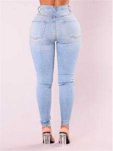 High Quality Women's Eco Fabric <b>Jeans</b> Lightweight Breathable High <b>Waist</b> Wide Leg Pants with <b>Elastic</b> <b>Waist</b> Closure for Summer - Product Image 4