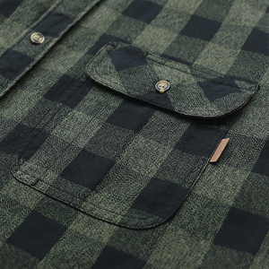 Camisas de Franela a Cuadros de Manga Larga de Lana para Hombre, Ropa de Franela Personalizada al por Mayor, Ropa de Calle para Hombre - Product Image 4