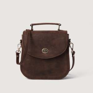 Sac à bandoulière pour femme Sandra en cuir brun vieilli vintage - Product Image 1