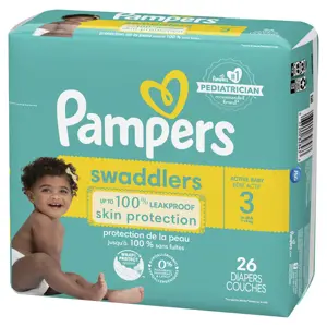 Pampers Couches Bébé Swaddlers - Taille 1 (1 boîte - 198 couches)