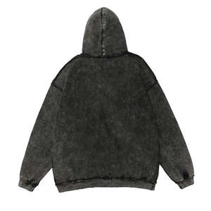 Pull oversize à épaules tombantes en détresse Sweat à capuche lourd délavé à l'acide personnalisé pour hommes 100% coton Sweats à capuche délavés vintage - Product Image 3