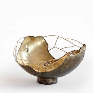 Bol décoratif en laiton et aluminium fait main et personnalisé, finition premium, bols de service pour hôtel, décoration de la maison et de la table - Product Image 1