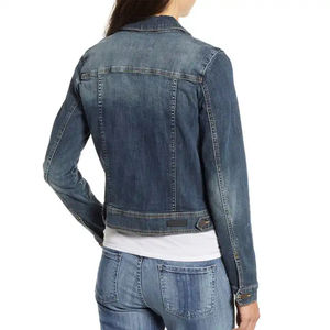 Wholesale Price Chest Dual Flap <b>Patch</b> Pocket Denim Jacket Custom logo Soft and Comfortable Cotton Fabric Jacket for Women. - Product Image 2