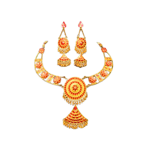 Ensemble de colliers et de boucles d'oreilles en gros avec plaqué or 22 carats, style tendance, ensemble de colliers et de boucles d'oreilles à vendre par les exportateurs - Product Image 2