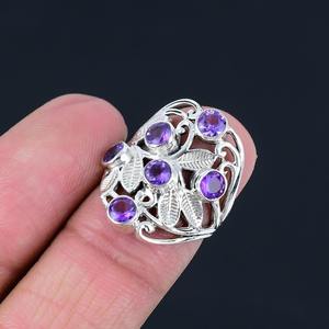 Anillo de piedras preciosas de amatista de Plata de Ley 925, joyería hecha a mano, anillo de estilo bohemio de plata, joyería para mujer, regalo de boda para esposa - Product Image 2