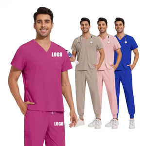 Uniforme Médico Personalizado de Fábrica 2025, Marca Privada OEM, Conjunto de Uniforme Médico para Hombre, Pantalones Rectos Elásticos Tipo Jogger, Uniforme de Hospital Azul Marino - Product Image 6