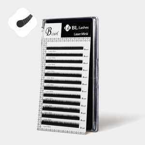 Extensiones de Pestañas Clásicas Laser Mink Under Lash con Curvas Suaves C CC LC DD LD de 10 mm, Fibra PBT Coreana Natural, Fácil Aplicación, Número de Modelo - Product Image 1
