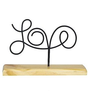 AK เครื่องประดับโลหะทองเหลืองคู่รักโชว์บนฐานไม้ดีไซน์ศิลปะทำด้วยลวดเคลือบสีดำสำหรับตกแต่งบ้านและโต๊ะ - Product Image 4