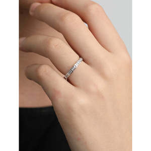 Anillos de Plata de Ley 925 de Primera Calidad para Mujer, Anillo para Hombre con Baño de Rodio y Diamante de Corte Princesa, Joyería Fina - Product Image 5