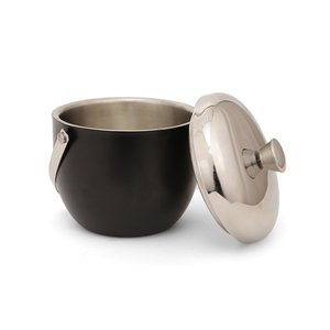 AK ถังน้ำแข็งสแตนเลสสตีลทองเหลืองเคลือบด้วยผงสีดำพร้อมที่จับด้านข้างสำหรับการเน้น Barware - Product Image 1