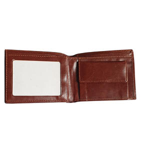 Men's Brown Genuine Leather <b>RFID</b> Blocking Short <b>Wallet</b> with ID Card Window Plus Card Coin Pocket - Product Image 2