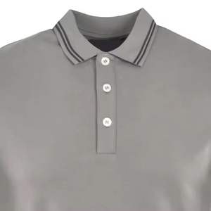 Venta al por mayor Logotipo de bordado personalizado sólido de punto 100% algodón para camiseta media manga con cuello 3 botones - Product Image 2