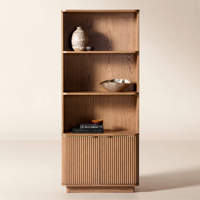 Bibliothèque moderne en bois massif de la collection Ridgewood Harmony pour une utilisation en entrepôt de bureau à domicile-Meubles de rangement durables