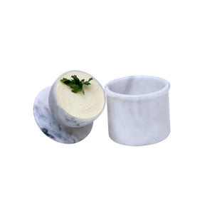 Boîte à beurre en marbre au design élégant avec couteau et couvercle en bois Boîte de rangement Plat à beurre à moins de votre budget - Product Image 2