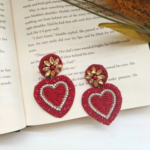 Bohemian Style Women's Multi-Color Seed Bead Drop Earrings Medium Statement Party Jewelry in Trendy Butterfly Shape for <b>Weddings</b> - Product Image 3