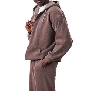 Conjunto Deportivo Informal Unisex de Algodón Sólido con Logotipo Personalizado, Pantalones Deportivos y Sudadera con Capucha para Hombre, para Verano - Product Image 2