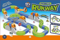 51PCS Set Rel Kereta Balap STEM Montessori, Mainan Rel Slot 3D Infinity, Blok Rel, Mainan Kereta Listrik