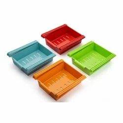 Étagère de rangement pour réfrigérateur en plastique, matériau ABS, lot de 4 pièces, multicolore, pour l'organisation du réfrigérateur à domicile, fabriqué en Inde, emballage en boîte - Product Image 4