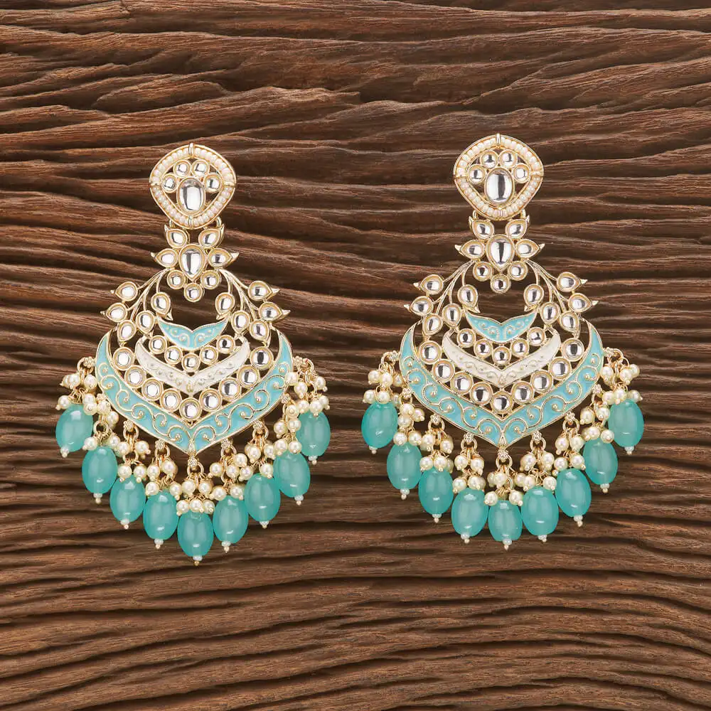 Gold Plated Indo Western Meenakari Style Beads Earring Fashion Jewellery Wholesalers in India