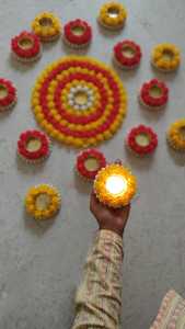 Inde Rangoli de fête artisanal pour les mariages de Diwali Décoration intérieure Réchauffement de maison, cadeau de Diwali, cadeau de Noël, décor de Noël - Product Image 2