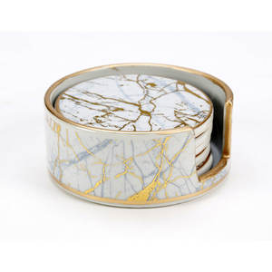 Posavasos de diseño personalizado para posavasos de piedra absorbente con base de corcho Posavasos de madera de nogal de aspecto perfecto con soporte de forma redonda - Product Image 3