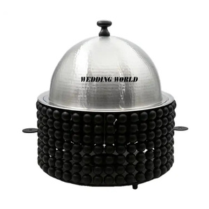 Marmite en acier inoxydable à double paroi, faite à la main, design classique, élégante, vente en gros, luxe, nouveau réchaud à nourriture en métal - Product Image 5