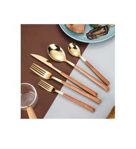 Couverts design de luxe cuillère couteau fourchette ensemble de couverts en acier inoxydable de haute qualité et en bois au meilleur prix - Product Image 3