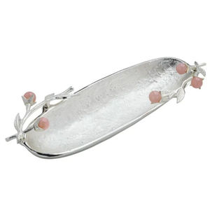 ถาดเสิร์ฟอาหารสแตนเลสทรงรีพร้อมด้ามจับทองเหลืองถาดเสิร์ฟอาหารสุดสร้างสรรค์ของตกแต่งบ้านหรูหราขายส่ง - Product Image 3