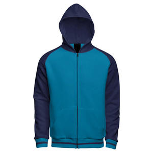 Sweat à capuche décontracté pour hommes 100% coton sweat d'hiver fermeture à glissière brodé motif solide OEM Service lavé traité - Product Image 1