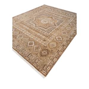 พรมขนสัตว์ถักมือลายเหรียญตราสีเบจและสีน้ำตาล แบรนด์ Erbe สำหรับตกแต่งห้องนั่งเล่นวัยรุ่น ขนาด 9x12 ฟุต - Product Image 2