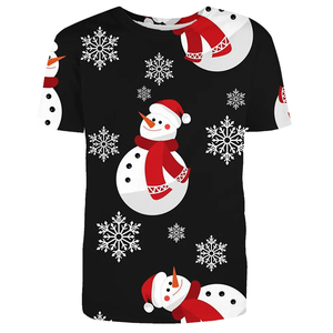 Camiseta de Manga Corta Casual Entallada para Hombre, con Estampado Personalizado, sin Cuello, Mezcla de Poliéster/Algodón, Transpirable - Product Image 2