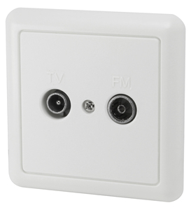 Base singola per antenna TV/FM da incasso 31x82mm. (Electro DH 10.516) - Product Image 1
