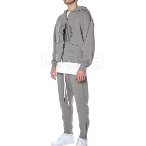 Ensemble de survêtement d'hiver imprimé de haute qualité pour homme, tenue décontractée, 2 pièces, fermeture à cordon, jogging de sport - Product Image 1