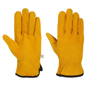 Guantes de conductor de cuero de piel de cabra de la mejor calidad de fábrica directa Guantes DE TRABAJO DE SEGURIDAD reforzados con logotipo personalizado - Product Image 1
