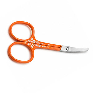 Tijeras para Cejas con Mango de Plástico Naranja y Hoja Curva de Acero Inoxidable, para Diestros, Herramienta de Belleza y Cuidado Personal - Product Image 6