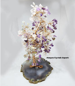 Árbol de Ágata Amatista con Base de Ágata Gris, Piedras Preciosas Naturales, Compra al por Mayor de Amayra Crystals Exports India - Product Image 3