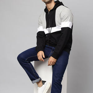 Ropa de calle informal Deportes de invierno Sudadera con capucha de media cremallera para hombres Último diseño personalizado Fleece Media cremallera Sudadera con capucha de gran tamaño para hombres - Product Image 5