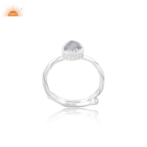 Genuine Blue Topaz Attractive Trillion 925 Sterling <b>SIlver</b> Ring Hand Made <b>Jewellery</b> Custom Manufacturer - Product Image 1