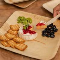 Assiettes jetables écologiques compostables en feuilles de palmier d'arec naturelles, profondes et carrées, pour les fêtes et la restauration à bas prix