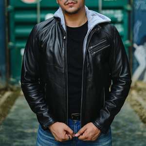 Chaqueta clásica en cuero de grano superior para hombre Premium - Product Image 3
