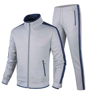 Ensemble de survêtement deux pièces pour homme, hiver, uni, écologique, respirant, 100% coton, pour la salle de sport, le fitness, la marche matinale - Product Image 1