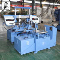 Scie à ruban industrielle horizontale à commande PLC GZ4230X, scie à ruban CNC à découpe d'angle automatique pour métal