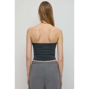 Blusa Corta Informal con Logotipo Bordado, Tejido de Chifón de Punto, Cuello Redondo, Corte Regular para Otoño y Primavera - Product Image 5