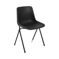 Chaise de cantine empilable en polypropylène plastique, structure en acier chromé, revêtement en poudre, durable, légère, 8 couleurs pour restaurant